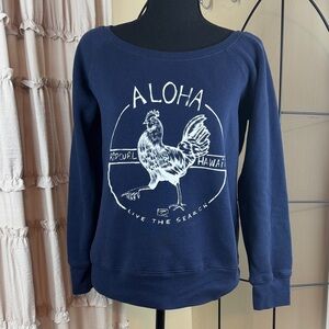 Rip Curl Navy Blue Aloha Hawaii Rooster Long Sleeve Sweatshirt Size M